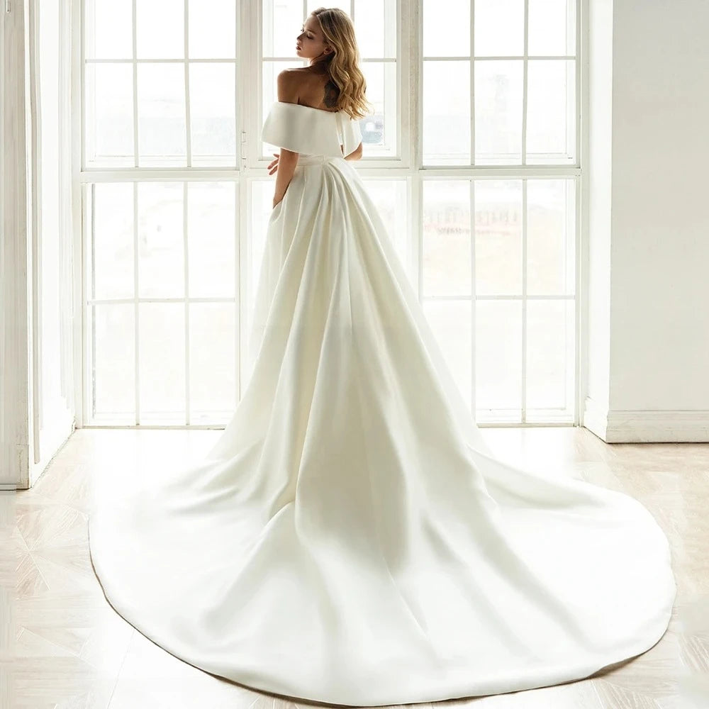 Vestido de Noiva Sereia Ombro a Ombro – Luxo Elegante